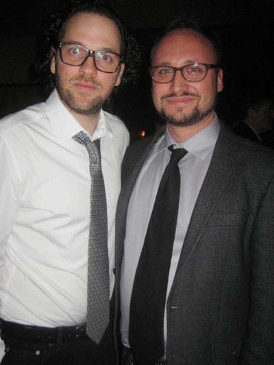 03-22-12 Director Sam Gold (L) and playwright Dan LeFranc at the opening night party for "The Big Meal" at the West Bank Cafe. 407 West 42nd St. Wednesday night 03-21-12