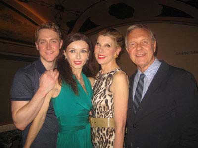 05-13-13 Cast members (L-R) Shonn Wiley. Irina Dvorovenko. Christine Baranski. Walter Bobbie at the cast party for "On Your Toes" on the mezzanine of City Center. 131 West 55th St. Sunday night. 05-12-13