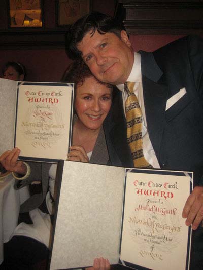 05-25-12 Judy Kaye and Michael McGrath at the Outer Critics Circle 62nd Annual Awards Party at Sardi's .234 West 44th St. Thursday afternoon 05-24-12