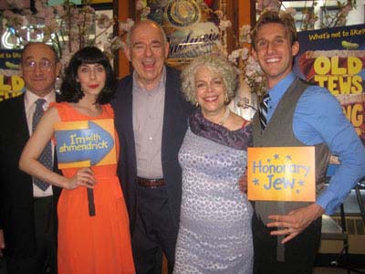 05-21-12 Cast members (L-R) Todd Susman. Audrey Lynn Weston. Lenny Wolpe. Marilyn Sokol. Bill Army at the opening party for "Old Jews Telling Jokes" at Ben's Deli. 209 West 38th St. Sunday afternoon 05-20-12