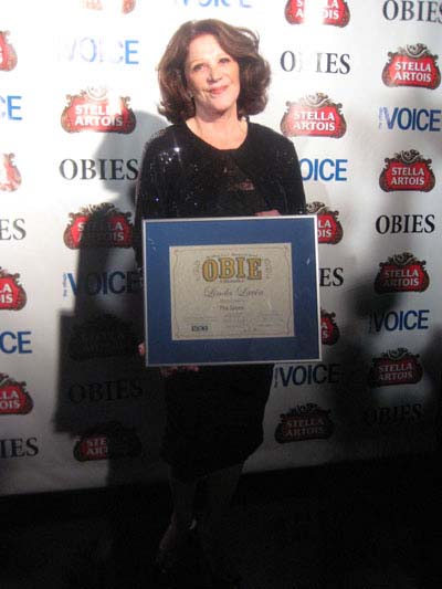 05-22-12 Linda Lavin with her Obie Award at the 57th Annual Village Voice Obie Awards at Webster Hall. 125 East 11th St.Monday night. 05-21-12