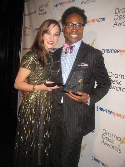 05-20-13 Outstanding Actress and Actor in a  Musical Laura Osnes "Cinderella" and Billy Porter "Kinky Boots" at the 58th Annual 2013 Drama Desk Awards at The Liberty Theatre. 234 West 42nd St. Sunday night. 05-19-13