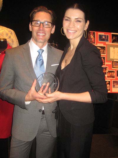 05-04-13 Daniel Lawson receives the TDF/Irene Sharaff Lifetime Achievement Award from Julianna Margulies at the Hudson Theatre. 145 West 44th St. Friday night. 05-03-13