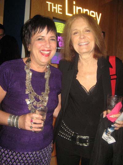 11-13-12 Playwright Eve Ensler(L) and Gloria Steinem at the opening night party for "Emotional Creature" at the Pershing Square Signature Center. 480 West 42nd St. Monday night 11-12-12