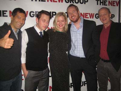 11-16-12 Cast member (L-R) Alfredo Narciso. Eric Nelsen. Gretchen Mol. Darren Goldstein. Mark Blum at the opening night party for "The Good Mother" at Qi Bangkok Eatery. 675 Eighth Ave. Thursday night 11-15-12