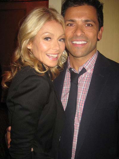 11-14-11 Kelly Ripa and cast member Mark Consuelos at the opening night party for "Standing on ceremony: The Gay Marriage Plays" at 24 Fifth Avenue. Sunday night 11-13-11