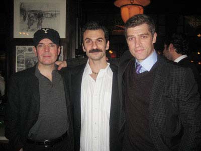 11-22-11 Cast members (L-R) Jefferson Mays. Michael Aronov. Jeremy Davidson at the opening night party for "Blood and Gifts" at P. J.Clarkes. 44 West 63rdSt. Monday night 11-21-11