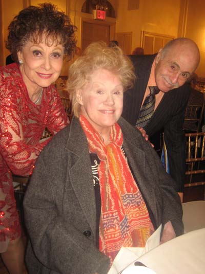 10-29-13 (L-R) Honoree Carol Lawrence. Billy Goldenberg (seated) Tammy Grimes at the "Never Give Up" Gala at 3 West Club. 3 West 51st St. Monday night 10-28-13. p hoto by:  aubrey reuben