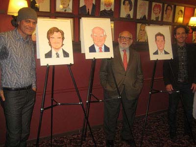 10-05-12 Cast members (L-R) Michael Shannon.Ed Asner. Paul Rudd at their caricatures unveiling for "Grace" at Sardi's. 234 West 44th St. Tuesday afternoon 10-09-12