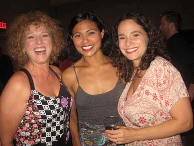 09-26-11 Cast members (L-R) Robin Leslie Brown. Jolly Abraham. Rachel Botchan at the opening night party for "The Bald Soprano" in the Rehearsal Studio at City Center on West 56th St. Sunday night 09-25-11