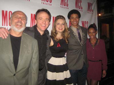 10-15-12 Cast members (L-R) Michael Cristofer. David Wilson Barnes. Jennifer Mudge. Maxx Brewer. Angela Lewis at the opening night party for "Don't Go Gentle" at 49 Grove. 49 Grove St. Sunday night 10-14-12