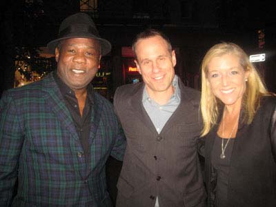 10-15-12 (L-R) Isiah Whitlock. Jr. playwright Stphen Belber. Mary McCann at the opening night for "Don't Go Gentle" at The Lucille Lortel Theatre. 121 Christopher St. Sunday night 10-14-12