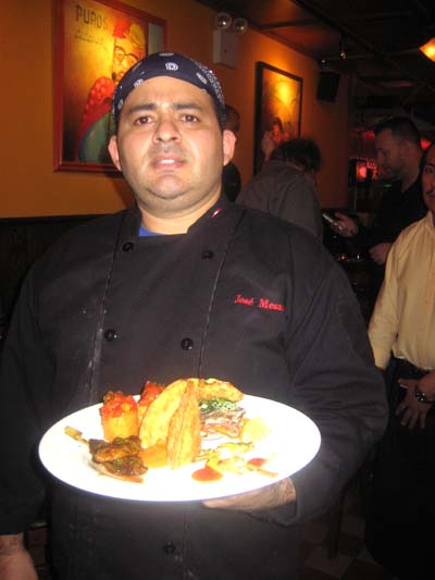 10-24-13 Chef Jose Mesarina presents a plate of delicious hors d'oeuvres at a media food tasting at Havana Libre. 688 Tenth Ave. Wednesday night 10-23-13.  photo by:  aubrey reuben