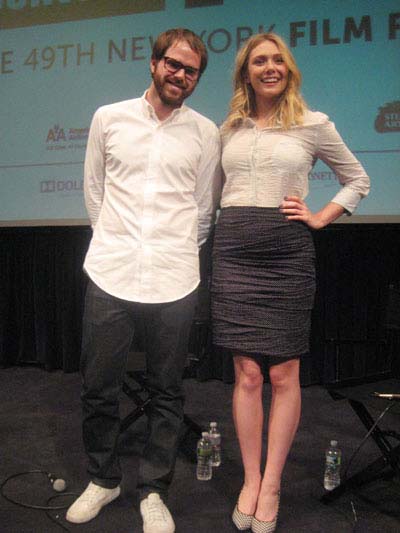 10-06-11 Director Sean Durkin and Elizabeth Olson at a Q & A following the screening of "Martha Marcy May Marlene" at the Walter Reade Theater 165 West 44th St. Wednesday afternoon 10-05-11