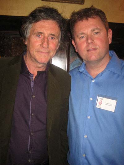 10-04-11 Gabriel Byrne (L) and George C. Heslin at the1st Irish Festival of Irish playwrights at the Papillon Bistro & Bar 22 East 54th St. Monday night 10-03-11