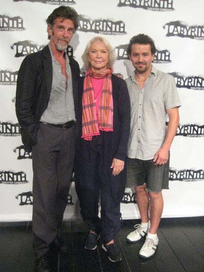 09-16-11 Cast members (L-R) John Glover, Ellen Burstyn. Max Casella at a photo op for "The Atmosphere of Memory" at The Bank Street Theater. 155 Bank St. Thursday morning 09-15-11