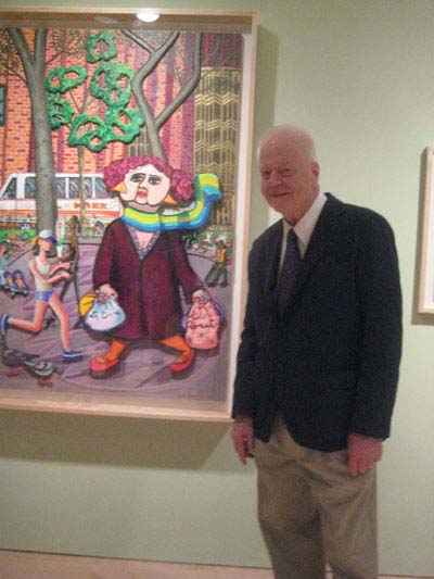 09-22-11 Artist Red Grooms with one of his works at an exhibition of his art at Marlborough Gallery. 