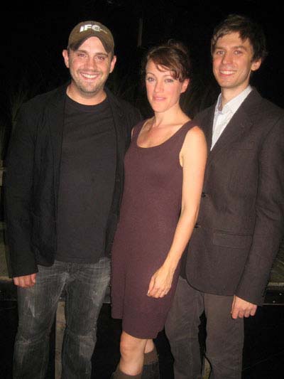 09-23-11 (L-R) Director Daniel Talbott. cast member Samantha Soule. playwright/cast member Troy Deutsch at the opening night party for "Lake Water" at IRT Theatre. 154 Christopher St. Thursday night 09-22-11