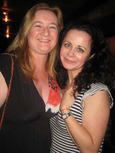 08-30-11 Cast member Fiana Toibin (L) and Geraldine Hughes at the opening night party for "Temporal Powers" at The Irish Rogue. 356 West 44th St. Monday night 08-29-11