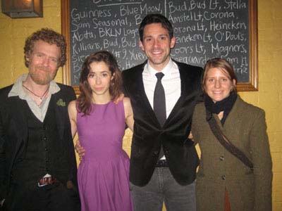 12-07-11 (L-R) Music & lyrics Glen Hansard. cast members Cristin Milioti. Steve Kazee. music & lyrics Marketa Irglova at the opening night party for "Once" at Phebe's Tavern & Grill. 359 Bowery. Tuesday night 12-06-11