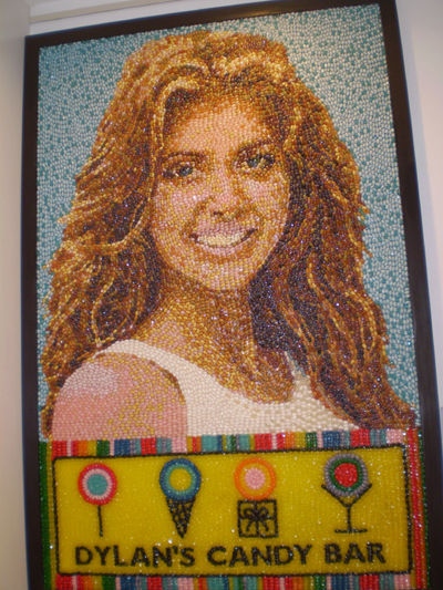 A jelly bean mosaic of Dylan Lauren