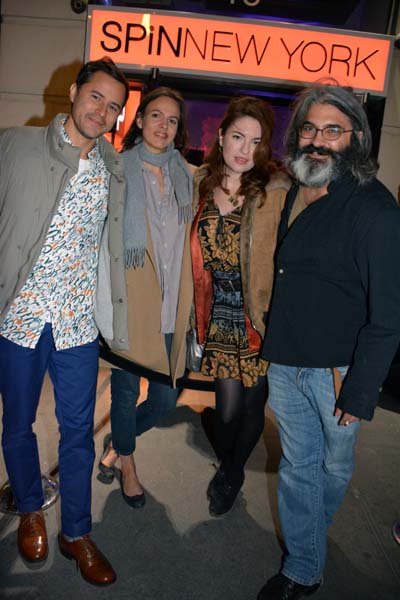 Franck Raharinosy ,lily Zauner,Dakota Goldhur and Onur Tukel Summer of Blood at Spin Party for Tribecca Film Festival.  Photo by:  Rose Billings/Blacktiemagazine.com