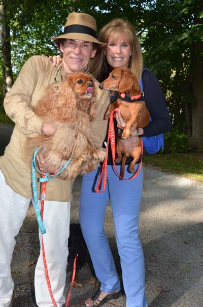 Couri Hayes and dog Cornelia,Jill Rappaport with her dog Ruby ,what fun!