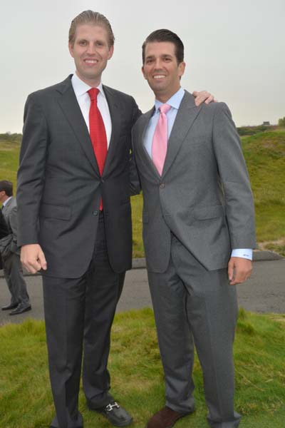 Eric Trump and Donald Trump Jr..  photo by:  rose billings