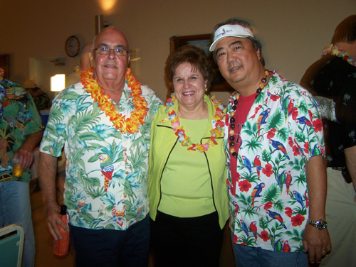 Richard Marks, Memory Night Chair, Mary M. Barnes, Alzheimers Community Care President/CEO and Kyle Hatakeyama, Parrot Heads Vice President