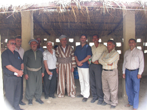  Andrew Cot, fourth from right (white pants), during his 2005 Iraq teaching excursions