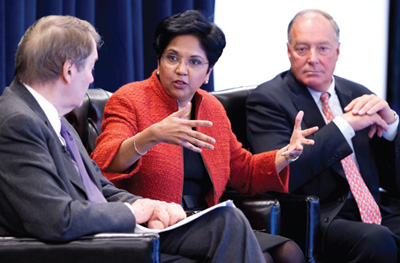 Charlie Rose, Indra Nooyi, Bill Green