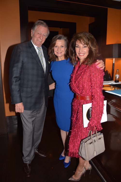 President Denise Rover (Center) with Helmut Huber and Susan Lucci.  Photo by: Rose Billings/Blacktiemagazine.com