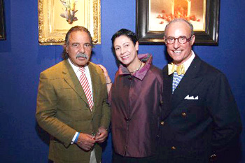 Christine Fischer, CEO of Axa Art,with Christopher Drake and Lee Bierly