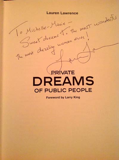 My signed copy of Private Dreams of Public People