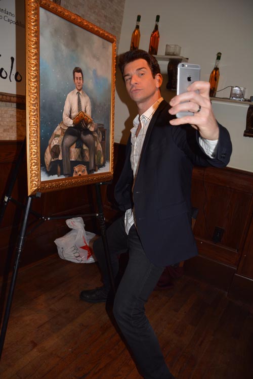 Andy Karl with his Portrait and also Celebrating his Birthday.  Photo by:  Rose Billings/Blacktiemagazine.com