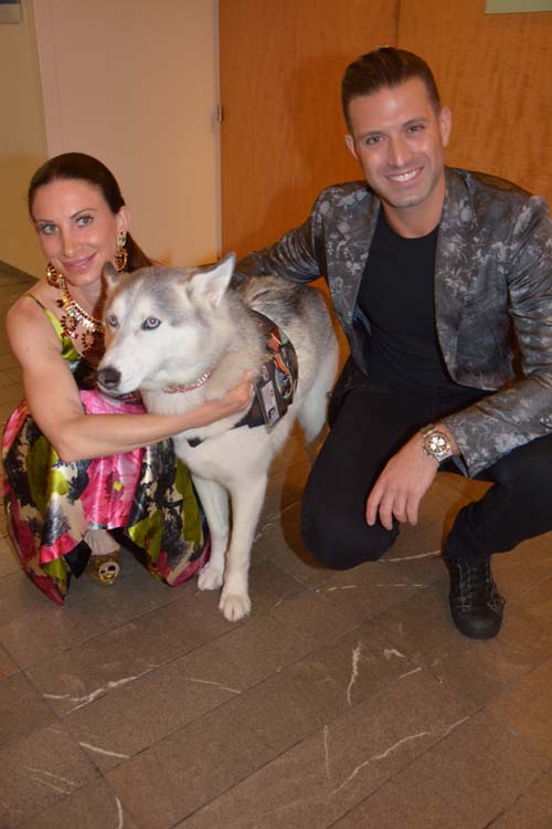 Caroline Loevner and Omar Sharif Jr. And Her Husky named Beau.  Photo by:  Rose Billings/Blacktiemagazine.com