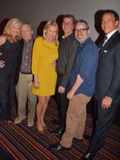 MSNBC Alex Witt, legendary Talk Show Host Dick Cavett, Patricia Duff Founder TCG, and "Best of Enemies" Directors Robert Gordon and Morgan Neville and TCG event chair Steven Buffone..  Photo by:  Rose Billings/Blacktiemagazine.com