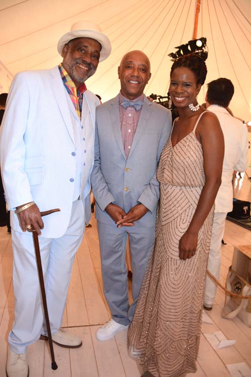  Danny Simmons and Russell Simmons (co-Founders of Rush Philanthropic Arts Foundation )with Executive Director Tangie Murray at Art For Life 20th Anniversary Roaring Twenties 2015. Photo by:  Rose Billings/Blacktiemagazine.com