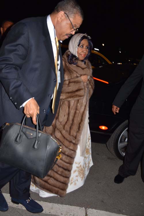 Aretha Franklin arriving at Opening Night Tribeca Film Fest The Sound Track of Our Lives.  Photo by:  Rose Billings/Blacktiemagazine.com