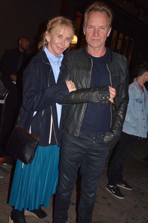 Trudge Styler and Sting leaving Tribeca Film The Clapper. Photo by:  Rose Billings/Blacktiemagazine.com