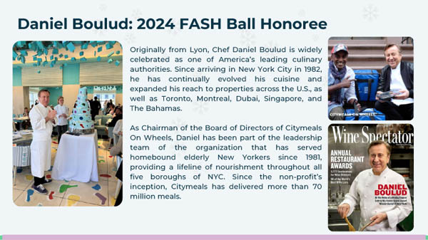 Daniel Boulud, The Fifth Avenue Snowflake Ball