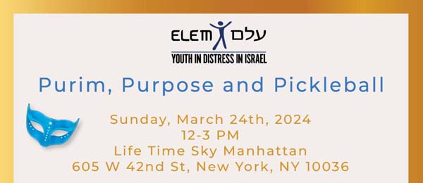 Elem / Youth in Distress / Purim, Purpose and Pickleball