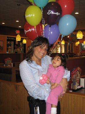 Friendlys Director of Operations Christine Desjardins with 