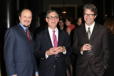 Literary luminaries at the 2008 Benefit of The Center for Fiction, founded in 1820 as the Mercantile Library. From left to right: novelist Jeffrey Eugenides; honoree Jonathan Galassi, president of Farrar, Straus & Giroux, who received the 2008 Maxwell E. Perkins Award for Distinguished Achievement in the Field of Fiction, novelist Jonathan Franzen. 