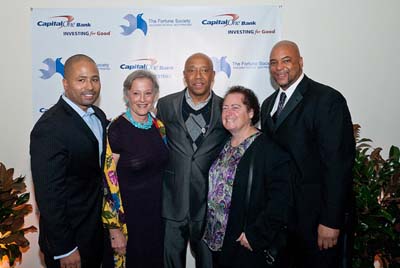 Glenn Martin, Vice President of Development and Public Affairs,  The Fortune Society; Betty Rauch, Board Chair, The Fortune Society; Russell Simmons, business entrepreneur and 2011 Fortune Society Fall Benefit Honoree; JoAnne Page, President and CEO, The Fortune Society; Stanley Richards, Senior Vice President of Programs, The Fortune Society