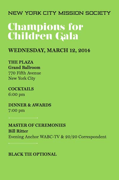 New York City Mission Societys Champions for Children Gala