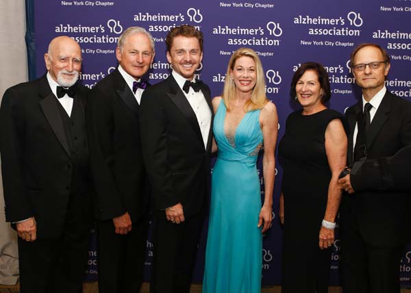 2014 "Forget-Me-Not" Gala: Dominic Chianese, Victor Garber, Jason Danieley, Marin Mazzie, Lou-Ellen Barkan and David Hyde Pierce. Photo by: Ronald L. Glassman