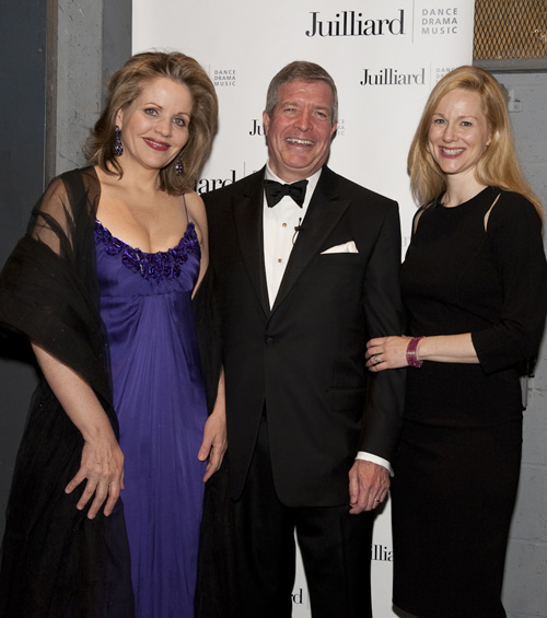 Soprano and Juilliard alumna Renee Fleming with Juilliard President Joseph W. Polisi and actress Laura Linney. Dr. Polisi was honored for his 25 years of leadership at a gala on Monday, April 26, 2010 in Juilliard's Peter Jay Sharp Theater. A dinner/dance followed in Lincoln Center's Damrosch Park