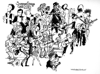 Drawing of all the 25th Anniversary SummerStage Gala artists