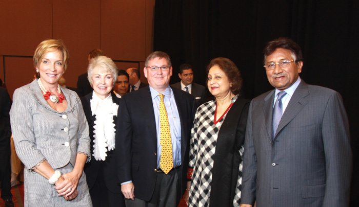 Paula Cook, Pat Cook, Mark Cook with President and Mrs. Pervez Musharraf